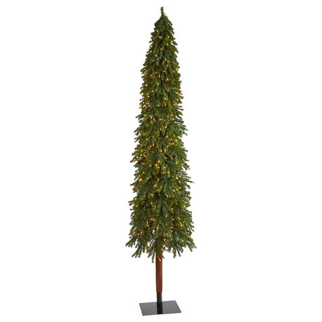 Nearly Natural 9� Grand Alpine Artificial Christmas Tree with 600 Clear Lights