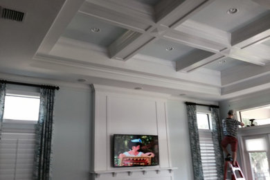 Inspiration for a transitional family room remodel in Tampa