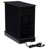 Home Square Butler Wood Accent Table with USB in Black - Set of 2