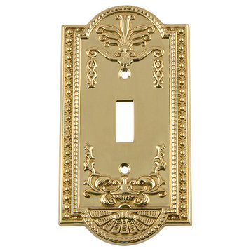 NW Meadows Switch Plate With Single Toggle, Polished Brass