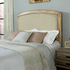 Cambria King/Cal King Headboard, Creme, Weathered Pine and Creme Linen