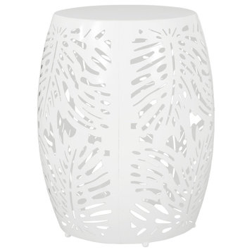 Holt Outdoor Metal Side Table, White