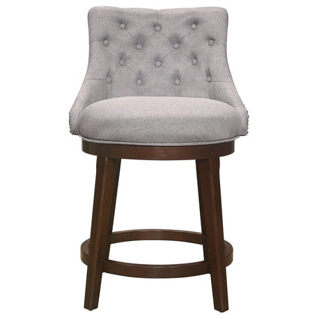 Hillsdale Halbrooke 25 Wood Contemporary Counter Stool in Chocolate/Gray