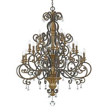 Traditional Twenty Light Chandelier in Heirloom Finish - Chandelier