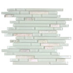 SomerTile - SomerTile Reflections Piano Stone and Glass Mosaic Wall Tile, Ming - Number of Pieces Included: 1