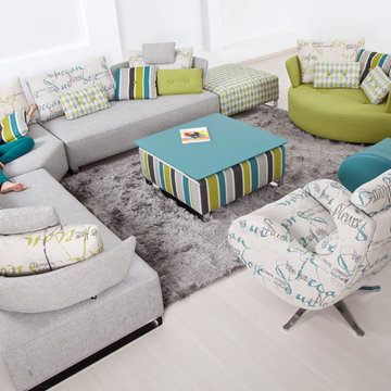 Pantom Contemporary Fabric Modular Sectional Sofa by Famaliving