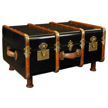 Stateroom Trunk Table, Ivory, Black