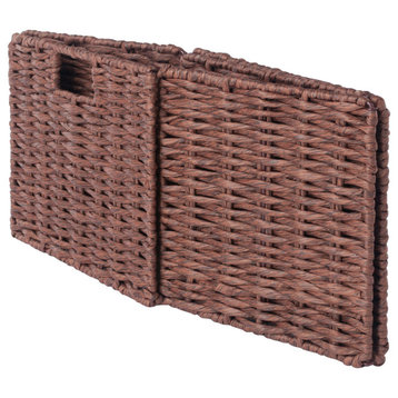 Tessa 3-Pc Foldable Woven Rope Basket Set, Walnut