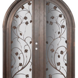 Vineyard 72x96 Wrought Iron Wine Room door 14 Gauge Steel - Front Doors