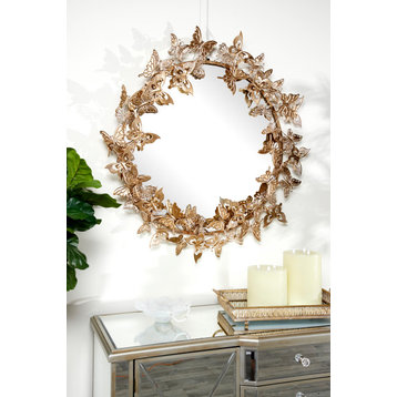 Glam Gold Metal Wall Mirror 46261