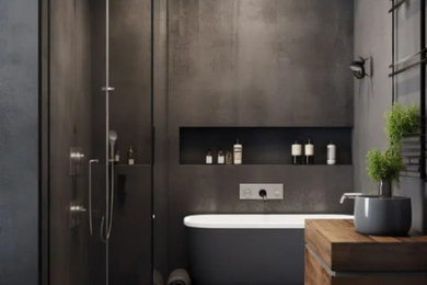 Example of a minimalist bathroom design in Kansas City