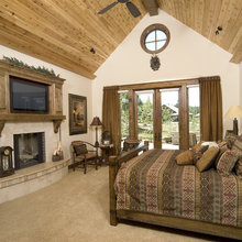 TV built into a fireplace