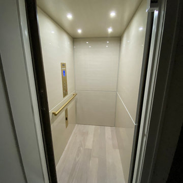 Traditional Home Elevator, Lux MDF Cab in Maple Sugar By Savaria