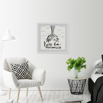 "Let's Be Mermaids II" Framed Painting Print