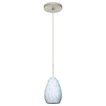 Besa Lighting - Besa Lighting 1XT-171319-SN Pera 6 - One Light Cord Pendant with Flat Canopy - The Pera 6 is a curvy bell-bottomed shape, that fiPera 6 One Light Cor Bronze Carrera Glass *UL Approved: YES Energy Star Qualified: n/a ADA Certified: n/a  *Number of Lights: Lamp: 1-*Wattage:50w GY6.35 Bi-pin bulb(s) *Bulb Included:Yes *Bulb Type:GY6.35 Bi-pin *Finish Type:Bronze
