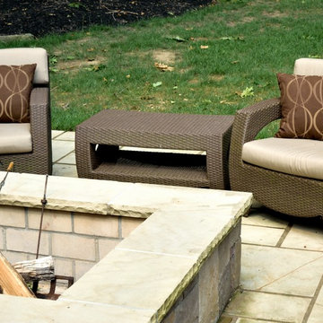 Natural Sandstone Patio in Wooded Rocky River Area