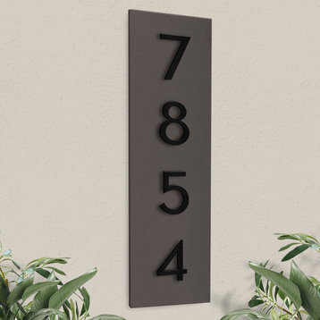 Large Simply Sweet Address Plaque + House Numbers, Brown, Black Font