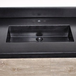 Concrete vanity with integral ramp sink - Products