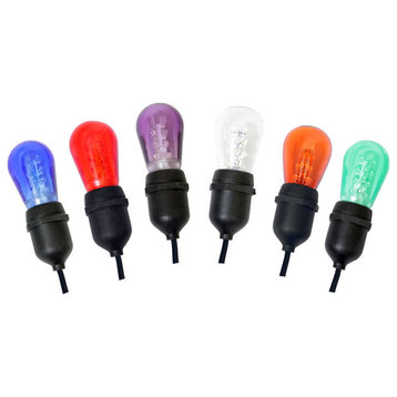 Vickerman 12 Multi-Colored Transparent S14 LED Light On Black Wire