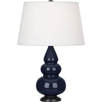 Robert Abbey Small Triple Gourd Accent Lamp, Midnight Blue/Bronze - MB31X