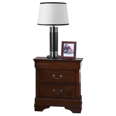 Modern Louis Philippe Nightstand, Burnish Cherry