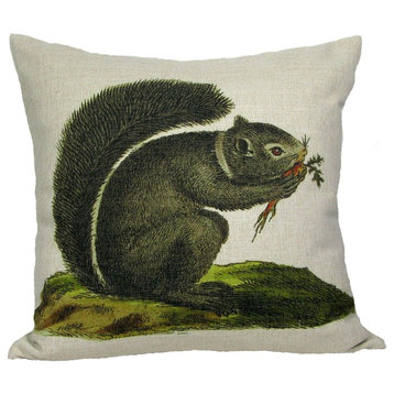 Squirrel Throw Pillow Case, With Insert