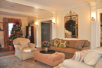 Elegant living room photo in Boston