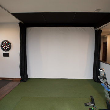Finished Basement with Golf Simulator in Elgin