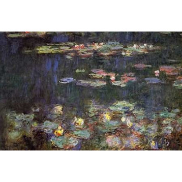 Water Lilies Green Reflections Poster Print by Claude Monet