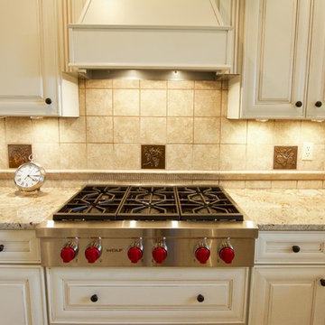 Typhoon Bordeaux granite kitchen, powder, and laundry design