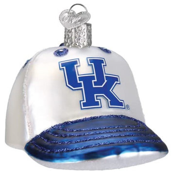 Old World Christmas (#62519) Glass Blown Ornament, Kentucky Baseball Cap 3.5"