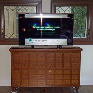 Los Gatos - Library Turned Media Room Via Concealed Electronics