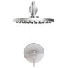 HALO Bathroom Shower Set with Rough-in Valve, Round Shower Head, Arm and Handle, Brushed Nickel