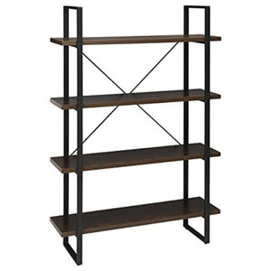 Astrid Industrial Pipe Design 4-Shelf Etagere Bookcase 