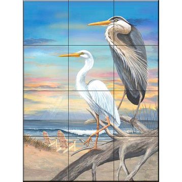 Tile Mural, Coastal Herons by Mary Lou Troutman