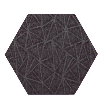 Modern Indoor/Outdoor Commercial Solid Color Rug - Purple, 6' Hexagon Area Rug