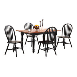 Sunset Trading - 5-Pc Butterfly Leaf Dining Set with Arrowback Chairs - Dining Sets