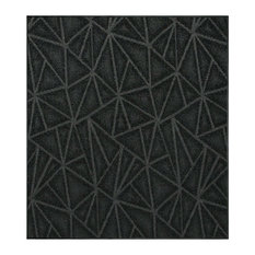 Modern Indoor/Outdoor Commercial Geometric Rug, Black, 4'x4' Area Rug