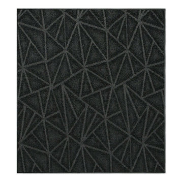 Modern Indoor/Outdoor Commercial Solid Color Rug - Black, 4' x 4' Area Rug