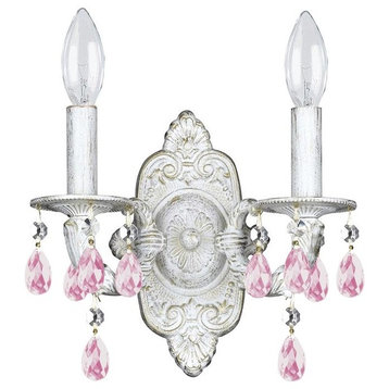 Crystorama 5022AWROMWP Two Light Wall Mount Paris Market Antique White