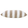 GDF Studio Coronado Outdoor Stripe Water Resistant Rectangular Pillow, Brown, Set of 2