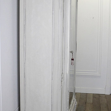 20th Century Louis XV Style Carved French Armoire Painted Antique White