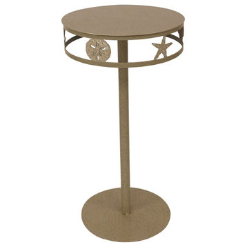 Sisal Drink Table With Multi-Shell Band