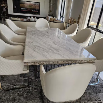Multi-angle Display of High-end Marble Dining Furniture