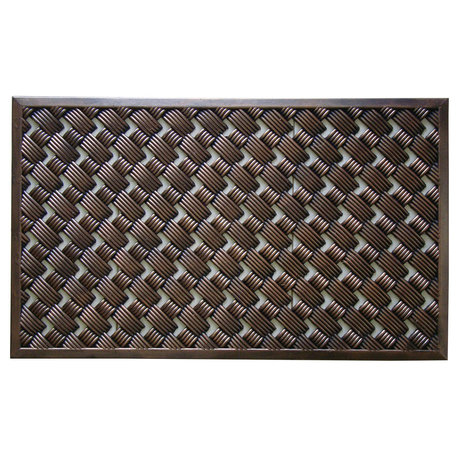 A1HC First Impression, Natural Rubber Non-Slip Doormat, 18"X30" - Checkered