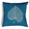 Leaf Study Accent Pillow With Removable Insert, Teal, 26"x26"
