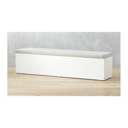 Catch-All Large White Storage Bench | CB2 - Accent And Storage Benches