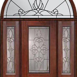 Prehung Sidelites-Transom Door 80 Fiberglass Courtlandt 3/4 Lite - Front Doors