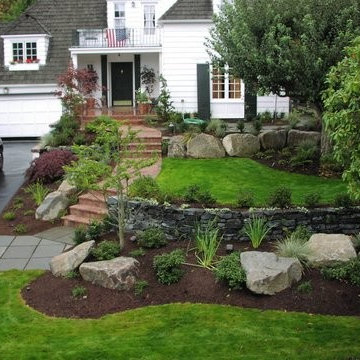Seattle Front Yard Landscaping and Brick Steps