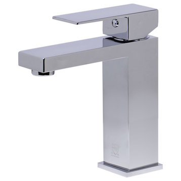 ALFI brand AB1229 Square Single Lever Bathroom Faucet - Polished Chrome